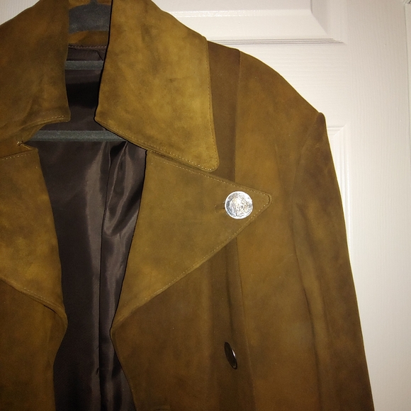 Military Reenactment Vintage Brown German Suede Men's Jacket WW2? - Picture 3 of 8